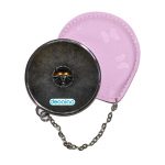 مرآة جيب جلد  دائرية  بتصميم شعار ذا ويتشر