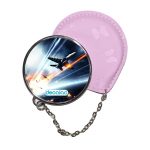 مرآة جيب جلد  دائرية  بتصميم طائرات حربيه باتلفيلد