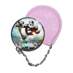 مرآة جيب جلد  دائرية  بتصميم عائلة كونغ فو باندا