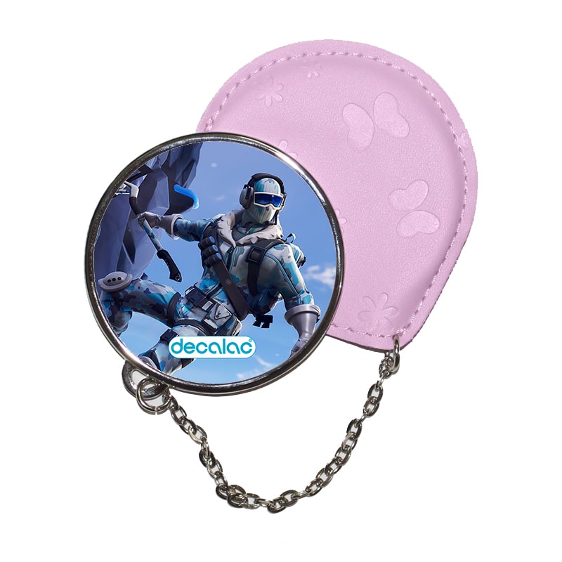 مرآة جيب جلد  دائرية  بتصميم فورت نايت تسلق جبل جليدي مرآة جيب جلد  دائرية  بتصميم فورت نايت تسلق جبل جليدي