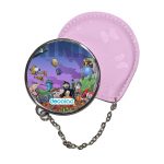 مرآة جيب جلد  دائرية  بتصميم فورت نايت رسم