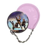 مرآة جيب جلد  دائرية  بتصميم قتال الزومبي فورت نايت