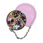 مرآة جيب جلد  دائرية  بتصميم قتال كل الانميات