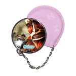 مرآة جيب جلد  دائرية  بتصميم قتال مع عملاق هجوم العمالقة