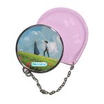 مرآة جيب جلد  دائرية  بتصميم قلعه هاول المتحركة