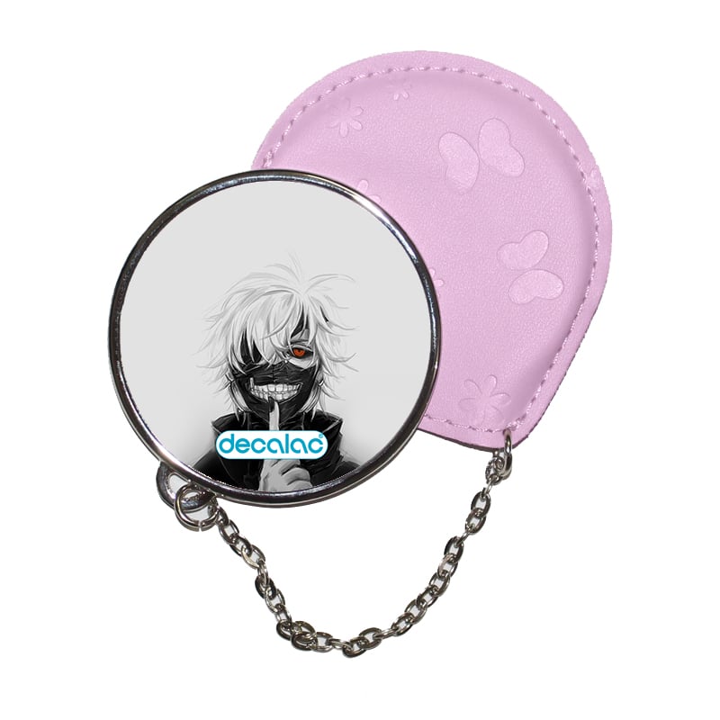مرآة جيب جلد دائرية بتصميم كانيكي طوكيو غول مرآة جيب جلد دائرية بتصميم كانيكي طوكيو غول