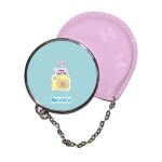 مرآة جيب جلد  دائرية  بتصميم كرتون كاميرا