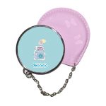 مرآة جيب جلد  دائرية  بتصميم كرتون كاميرا