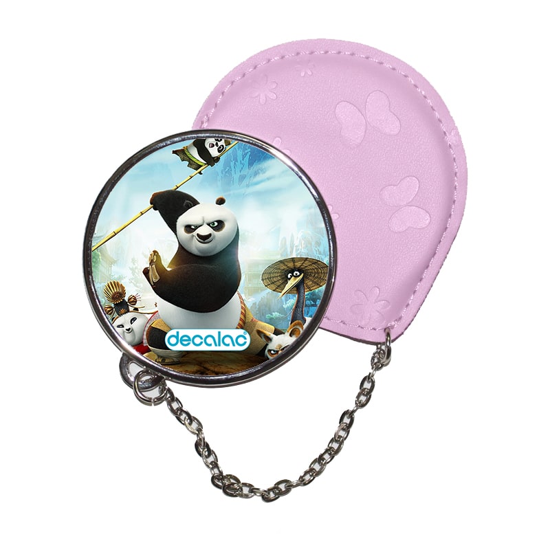 مرآة جيب جلد  دائرية  بتصميم كونغ فو باندا 3 مرآة جيب جلد  دائرية  بتصميم كونغ فو باندا 3