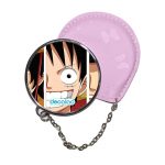 مرآة جيب جلد  دائرية  بتصميم لوفي وشقيقاه ون بيس