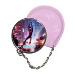 مرآة جيب جلد  دائرية  بتصميم مايلز مورالز سبايدر مان