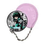 مرآة جيب جلد  دائرية  بتصميم ميدوريا مانجا أكاديميتي للأبطال