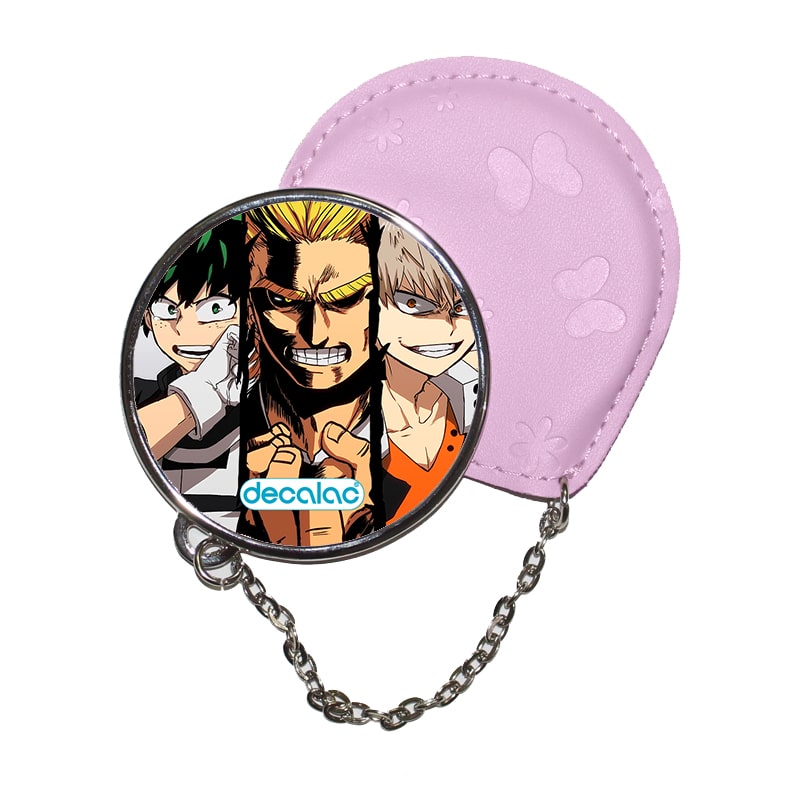 مرآة جيب جلد دائرية بتصميم ميدوريا وباكوغو واوول مايت مرآة جيب جلد دائرية بتصميم ميدوريا وباكوغو واوول مايت