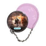 مرآة جيب جلد  دائرية  بتصميم نداء الواجب باتلفيلد