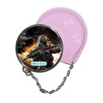 مرآة جيب جلد  دائرية  بتصميم نيران معارك كول أوف ديوتي