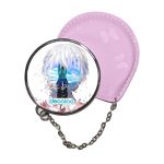 مرآة جيب جلد  دائرية  بتصميم وحش بداخلي طوكيو الغول