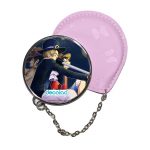 مرآة جيب جلد  دائرية  بتصميم وداع إيس ون بيس