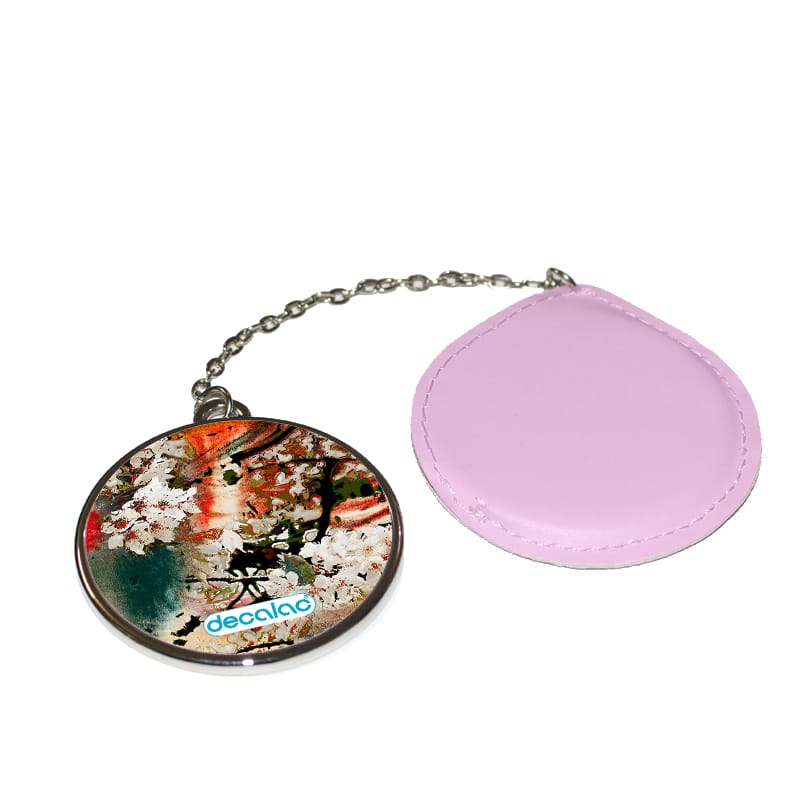 مرآة-جيب-جلد-دائرية-بتصميم-ورود-1