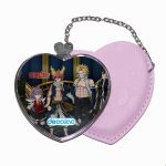 مرآة جيب جلد قلب بتصميم أعضاء فيري تيل