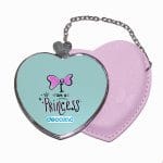 مرآة جيب جلد قلب بتصميم أميره