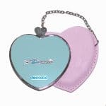 مرآة جيب جلد قلب بتصميم أنت تبدو رائعة