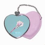 مرآة جيب جلد قلب بتصميم أنت مميز