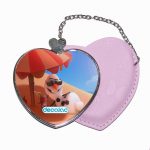 مرآة جيب جلد قلب بتصميم اجازه أولاف