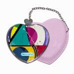 مرآة جيب جلد قلب بتصميم اشكال هندسيه