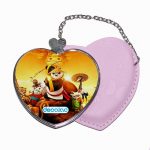 مرآة جيب جلد قلب بتصميم اصدقاء كونغ فو باندا