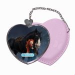 مرآة جيب جلد قلب بتصميم الأميرة مريدا