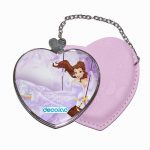 مرآة جيب جلد قلب بتصميم الاميرة بيلا بفستان لامع