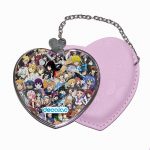 مرآة جيب جلد قلب بتصميم الشخصيات اللطيفه كل الانميات