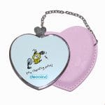 مرآة جيب جلد قلب بتصميم اللطيف شيمي شخصيات BT21