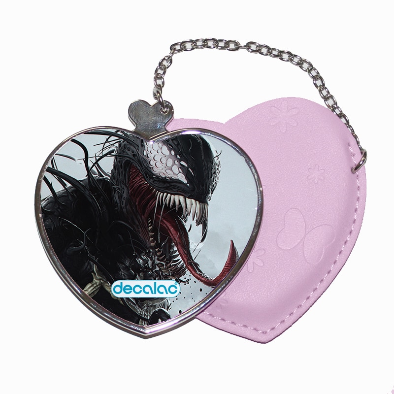 مرآة جيب جلد قلب بتصميم الوحش فينوم مرآة جيب جلد قلب بتصميم الوحش فينوم