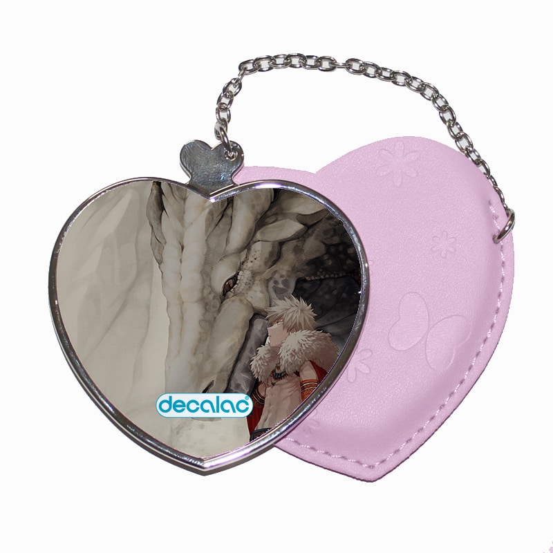 مرآة جيب جلد قلب بتصميم باكوغو أكاديميتي للأبطال مرآة جيب جلد قلب بتصميم باكوغو أكاديميتي للأبطال