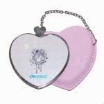 مرآة جيب جلد قلب بتصميم بيت العصفور