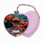 مرآة جيب جلد قلب بتصميم تسلق الجدران سبايدر مان