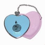 مرآة جيب جلد قلب بتصميم ثعبان لطيف