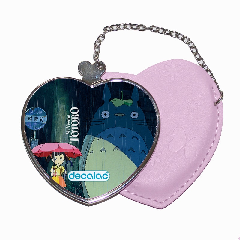 مرآة جيب جلد قلب بتصميم جاري توتورو والطفله مرآة جيب جلد قلب بتصميم جاري توتورو والطفله