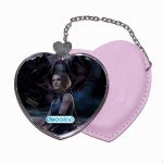 مرآة جيب جلد قلب بتصميم جيل فالنتاين رزدنت ايفل 3