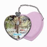 مرآة جيب جلد قلب بتصميم ديث نوت عالم الشياطين