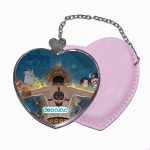 مرآة جيب جلد قلب بتصميم ذكريات إيس ون بيس