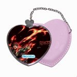 مرآة جيب جلد قلب بتصميم رقصة الهينوكامي غاكورا