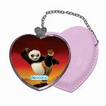 مرآة جيب جلد قلب بتصميم ركله كونغ فو باندا