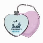 مرآة جيب جلد قلب بتصميم سفينة