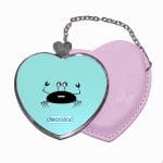 مرآة جيب جلد قلب بتصميم سلطعون خائف