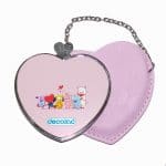 مرآة جيب جلد قلب بتصميم شخصيات BT21 المحبوبة