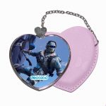 مرآة جيب جلد قلب بتصميم فورت نايت تسلق جبل جليدي