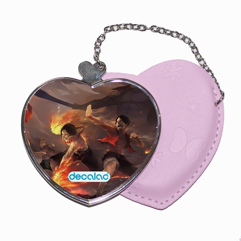 مرآة جيب جلد قلب بتصميم قتال اللحيه البيضاء ون بيس مرآة جيب جلد قلب بتصميم قتال اللحيه البيضاء ون بيس