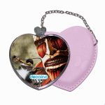 مرآة جيب جلد قلب بتصميم قتال مع عملاق هجوم العمالقة